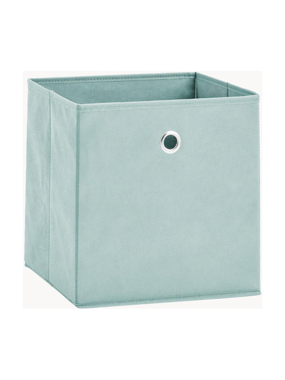 Caja Lisa, Tapizado: tela sin tejer, Estructura: cartón, metal, Verde menta, An 28 x Al 28 cm