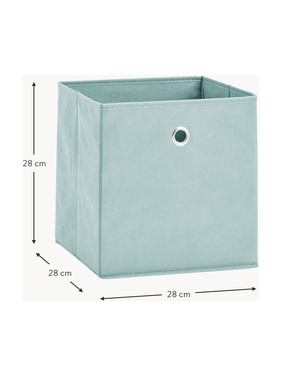 Caja Lisa, Tapizado: tela sin tejer, Estructura: cartón, metal, Verde menta, An 28 x Al 28 cm