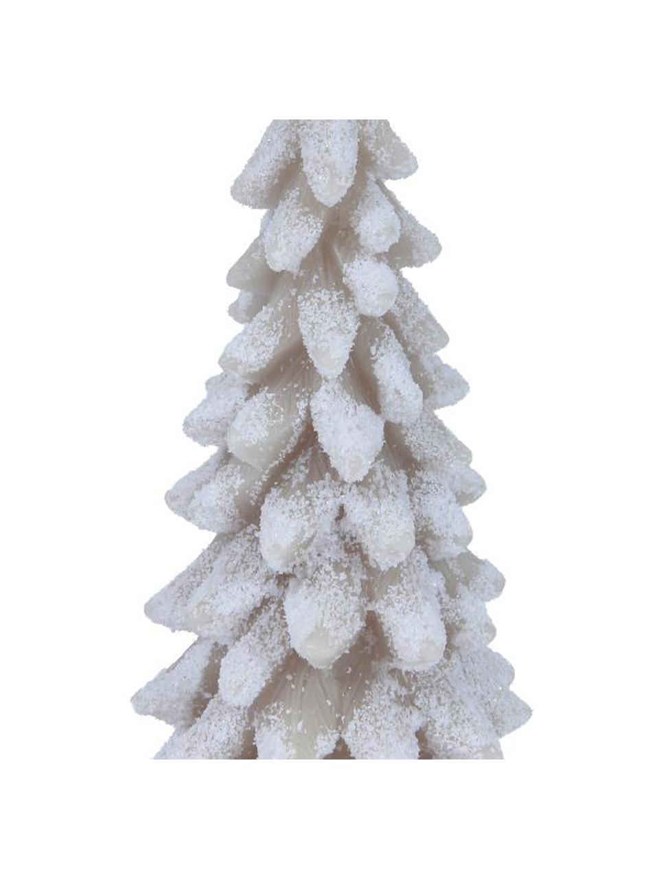 Bougie de Noël décorative Tree, Cire, Gris clair, blanc, Ø 10 x haut. 20 cm