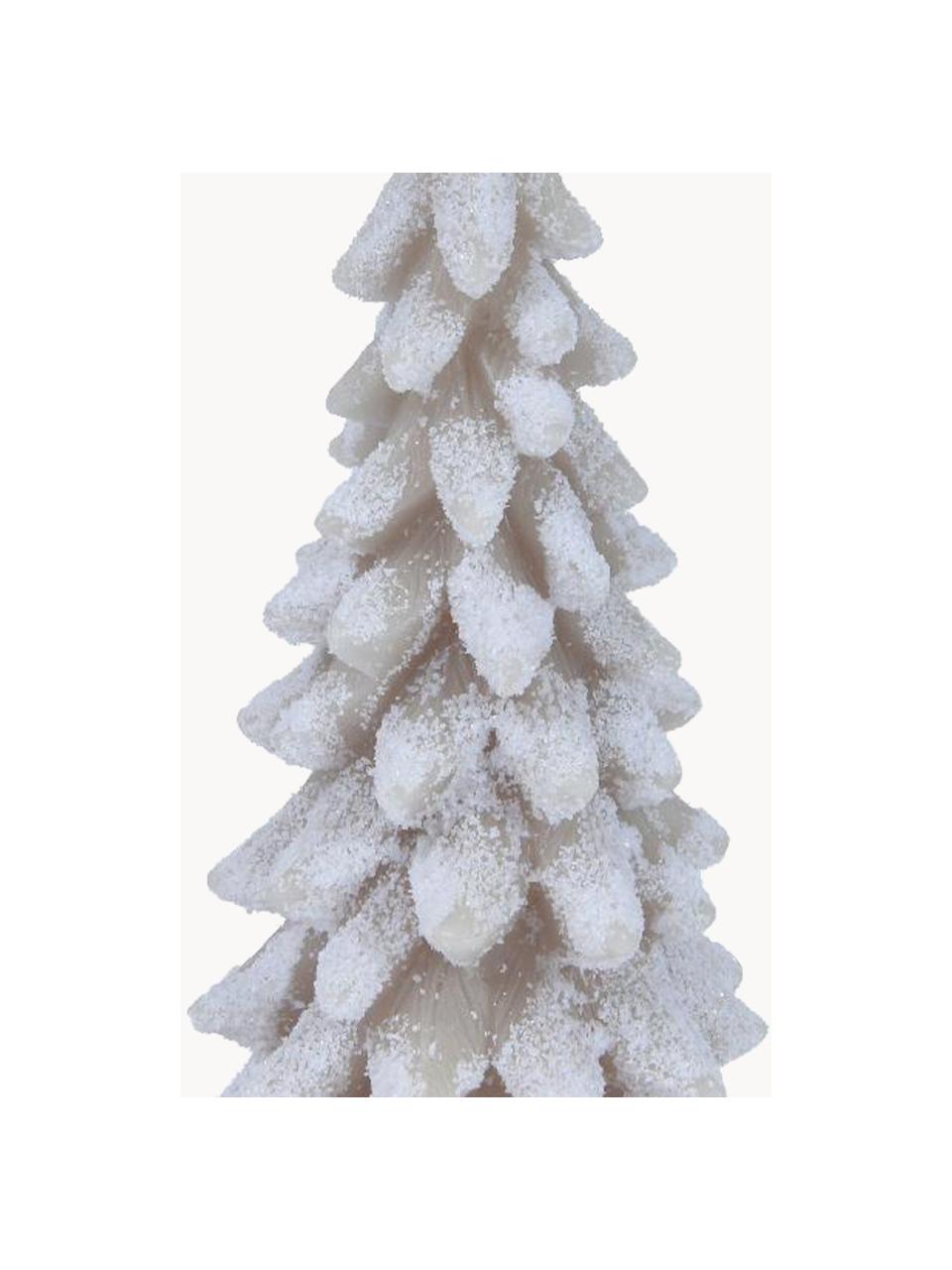 Candela natalizia decorativa Tree, Cera, Grigio chiaro, bianco, Ø 10 x Alt. 20 cm