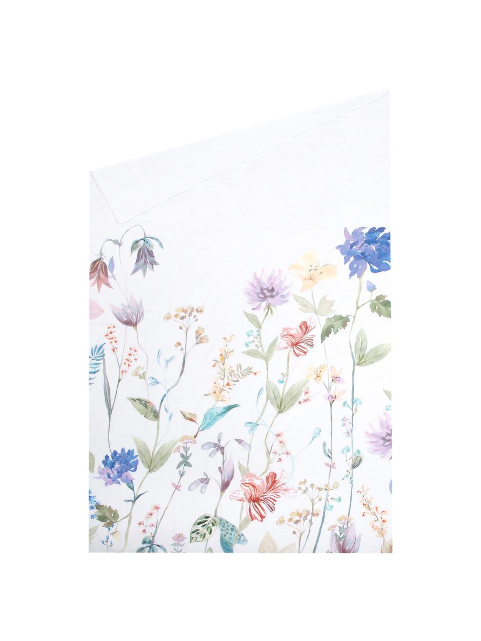 Housse de couette en percale Meadow, Multicolore, blanc, larg. 240 x long. 220 cm