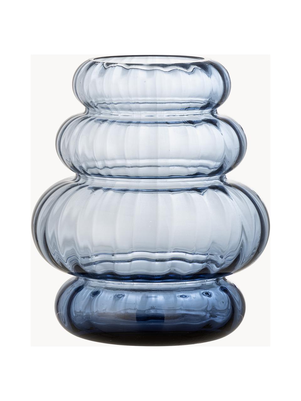 Skleněná váza Bing, Sklo, sprejově nabarvené, Modrá, Ø 18 cm, V 22 cm