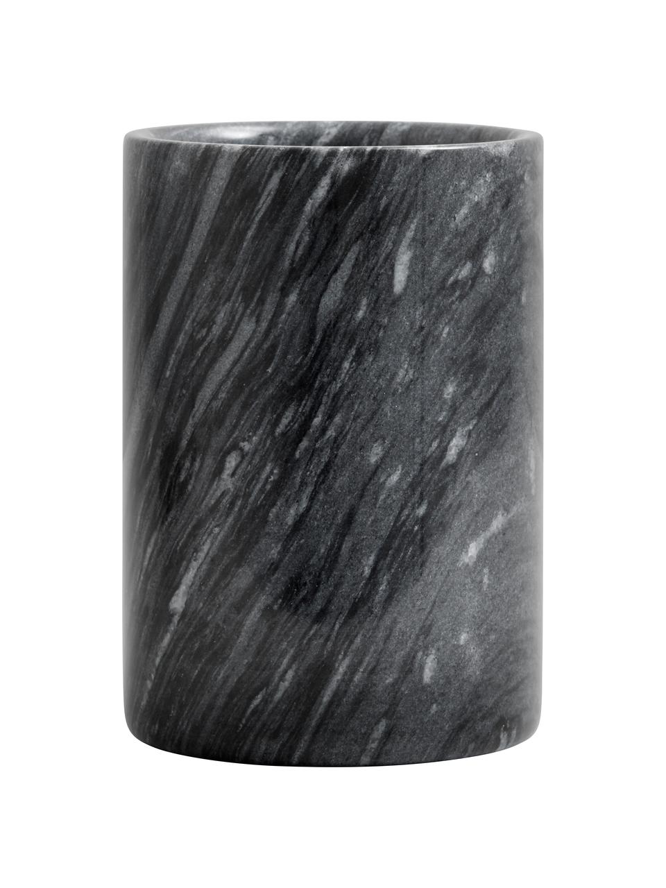 Marmeren flessenkoeler Marbi in zwart, Marmer, Zwart, Ø 13 x H 18 cm