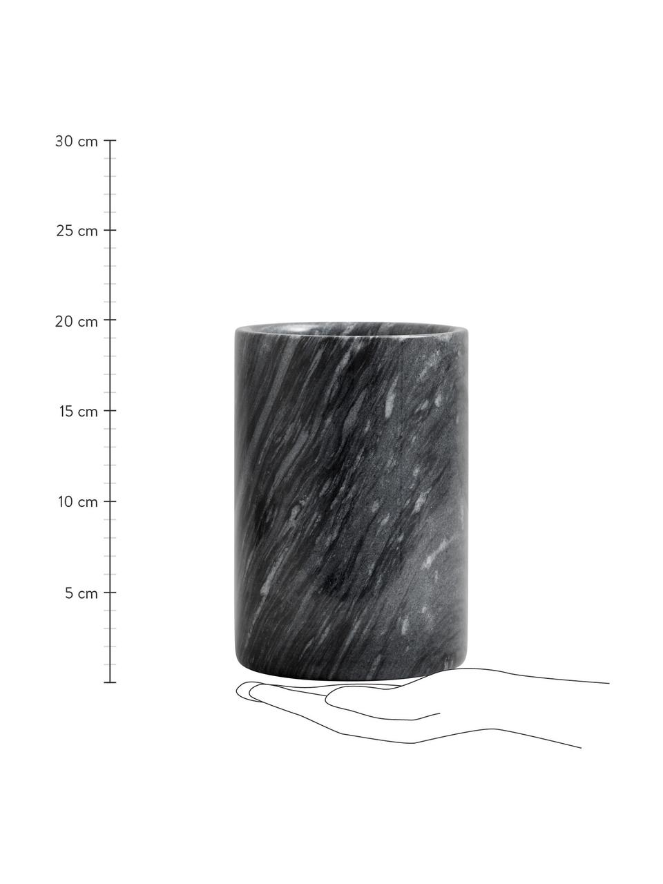 Mramorový chladič fliaš v čiernej farbe Marbi, Mramor, Čierna, Ø 13 x V 18 cm