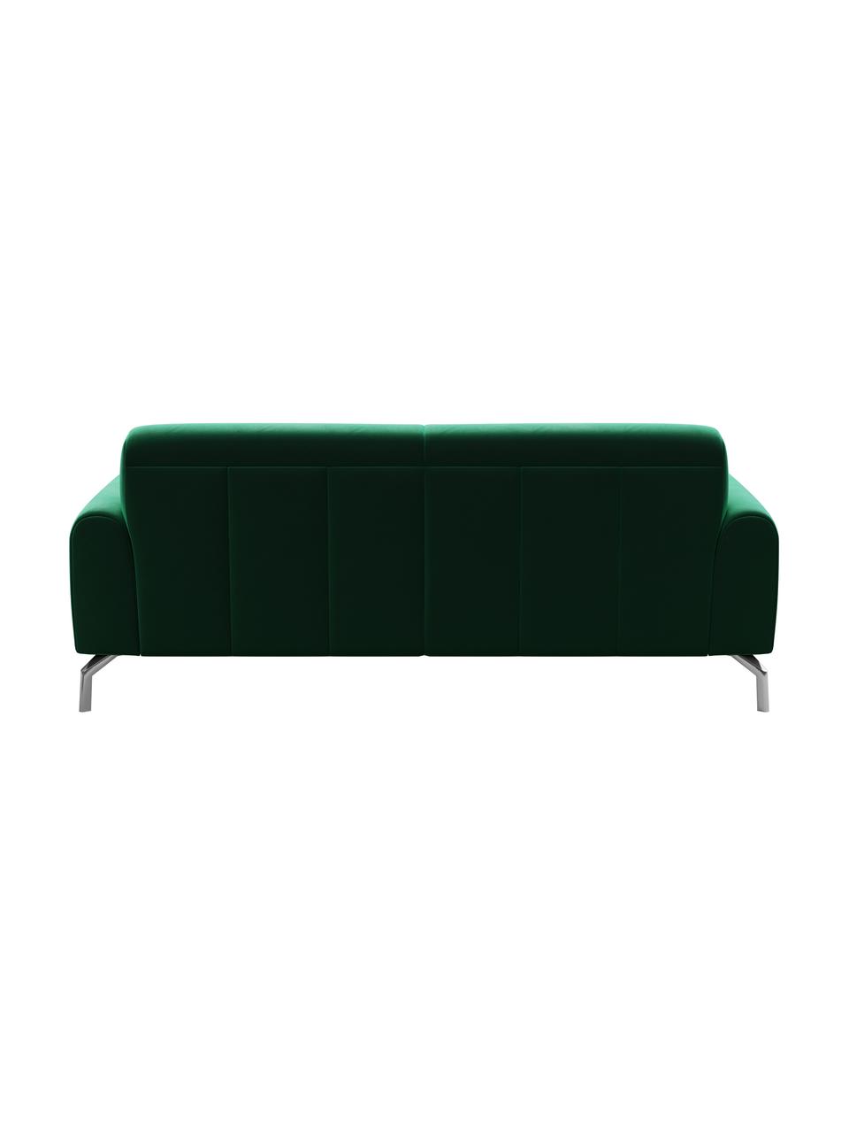 Sofa z aksamitu Puzo (2-osobowa), Tapicerka: 100% aksamit poliestrowy,, Nogi: metal lakierowany, Ciemnozielony, S 170 x G 84 cm