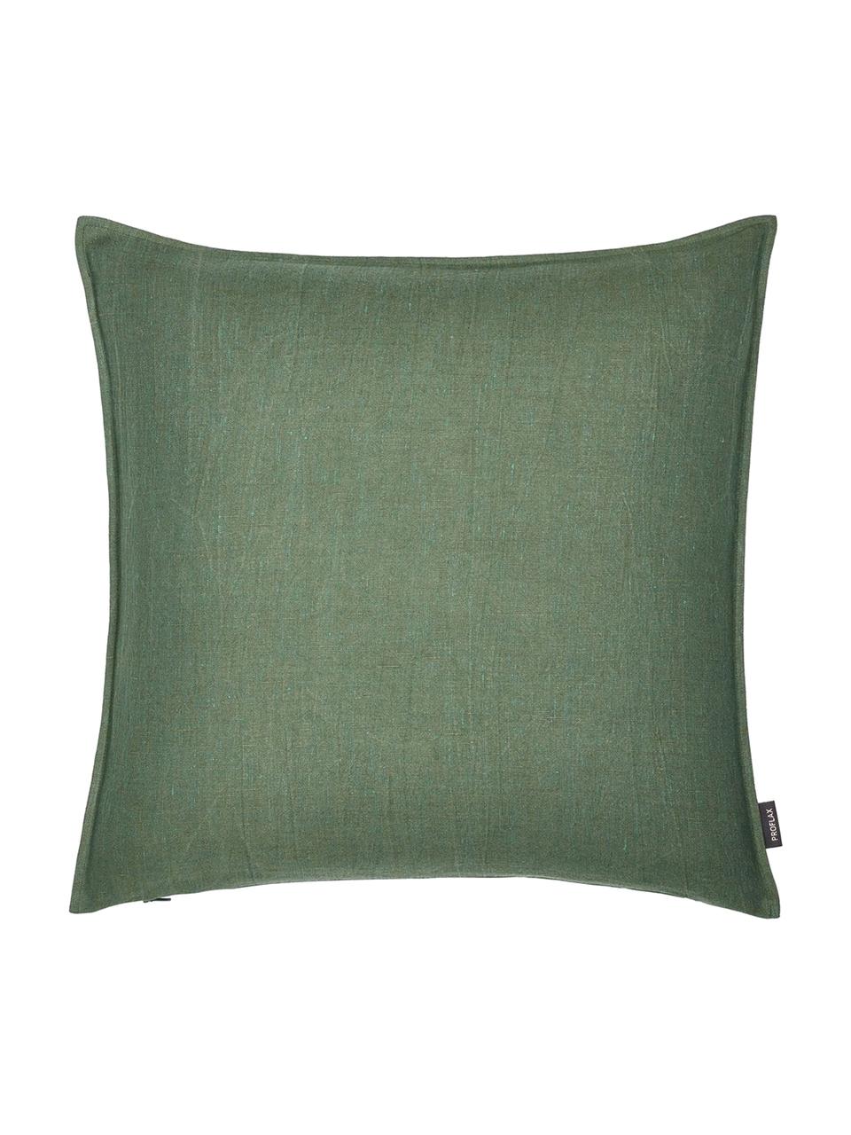 Gewassen linnen kussenhoes Sven in groen, 100% linnen, Groen, 40 x 40 cm