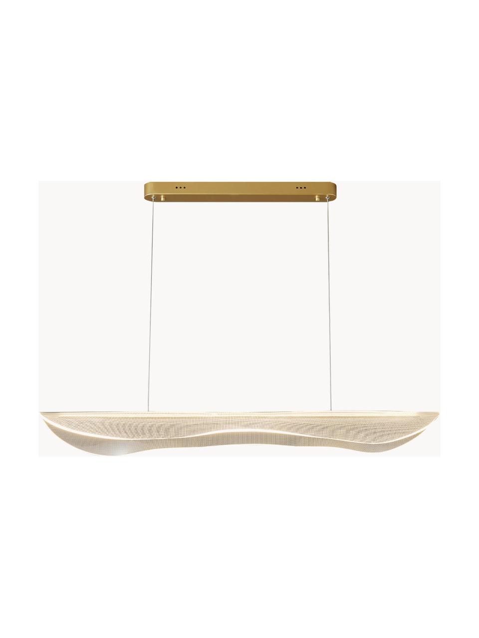Lampa wisząca LED Cortina, Transparentny, odcienie złotego, S 120 x W 34 cm