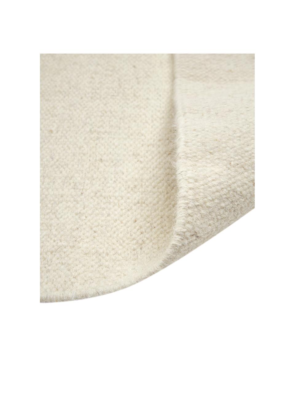 Ręcznie tkany dywan kilim z wełny z frędzlami Rainbow, Naturalny biały, S 300 x D 400 cm (Rozmiar XXL)