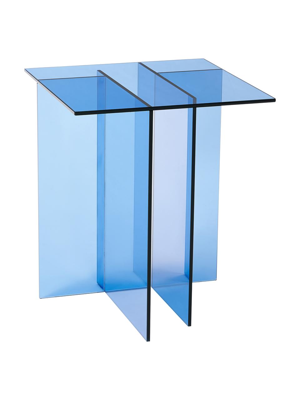 Tavolino in vetro Anouk, Vetro, Blu trasparente, Larg. 42 x Alt. 50 cm
