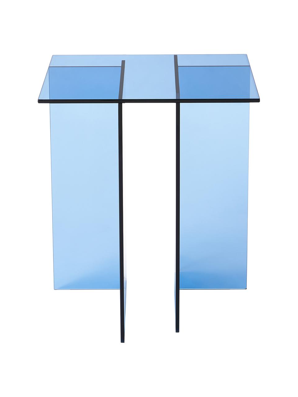 Glas-Beistelltisch Anouk, Glas, Blau, transparent, B 42 x H 50 cm