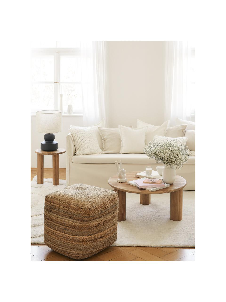 Ręcznie wykonana poszewka na poduszkę z grubej dzianiny Adyna, 100% poliakryl, Biały, S 45 x D 45 cm