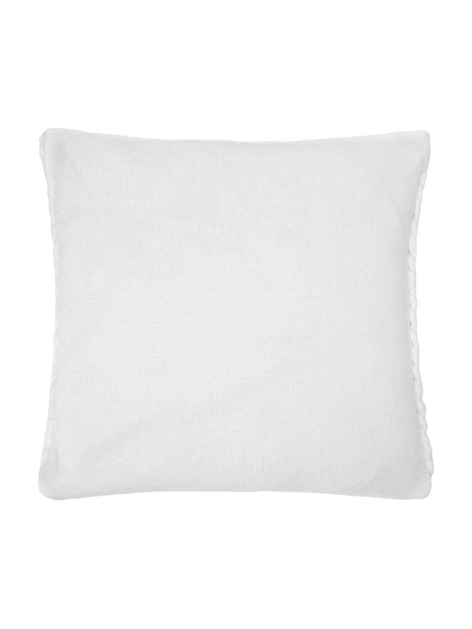 Housse de coussin grosse maille blanc Adyna, Blanc