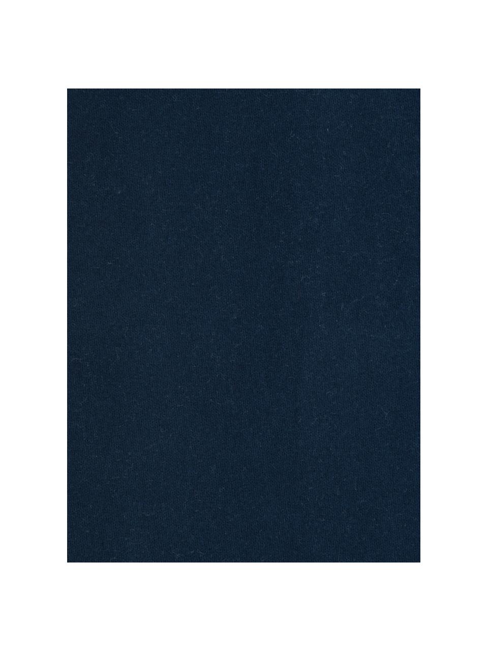 Lenzuolo con angoli in flanella blu navy Biba, Tessuto: flanella La flanella è un, Blu scuro, Larg. 180 x Lung. 200 cm