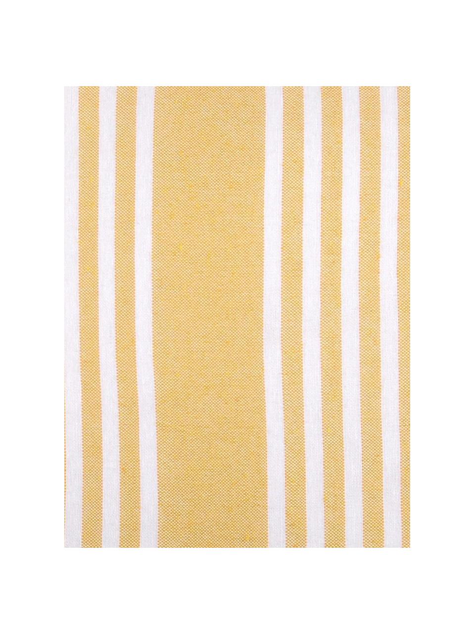 Cuscino a righe con imbottitura Mandelieu, Cotone misto, Giallo, bianco, Larg. 50 x Lung. 50 cm