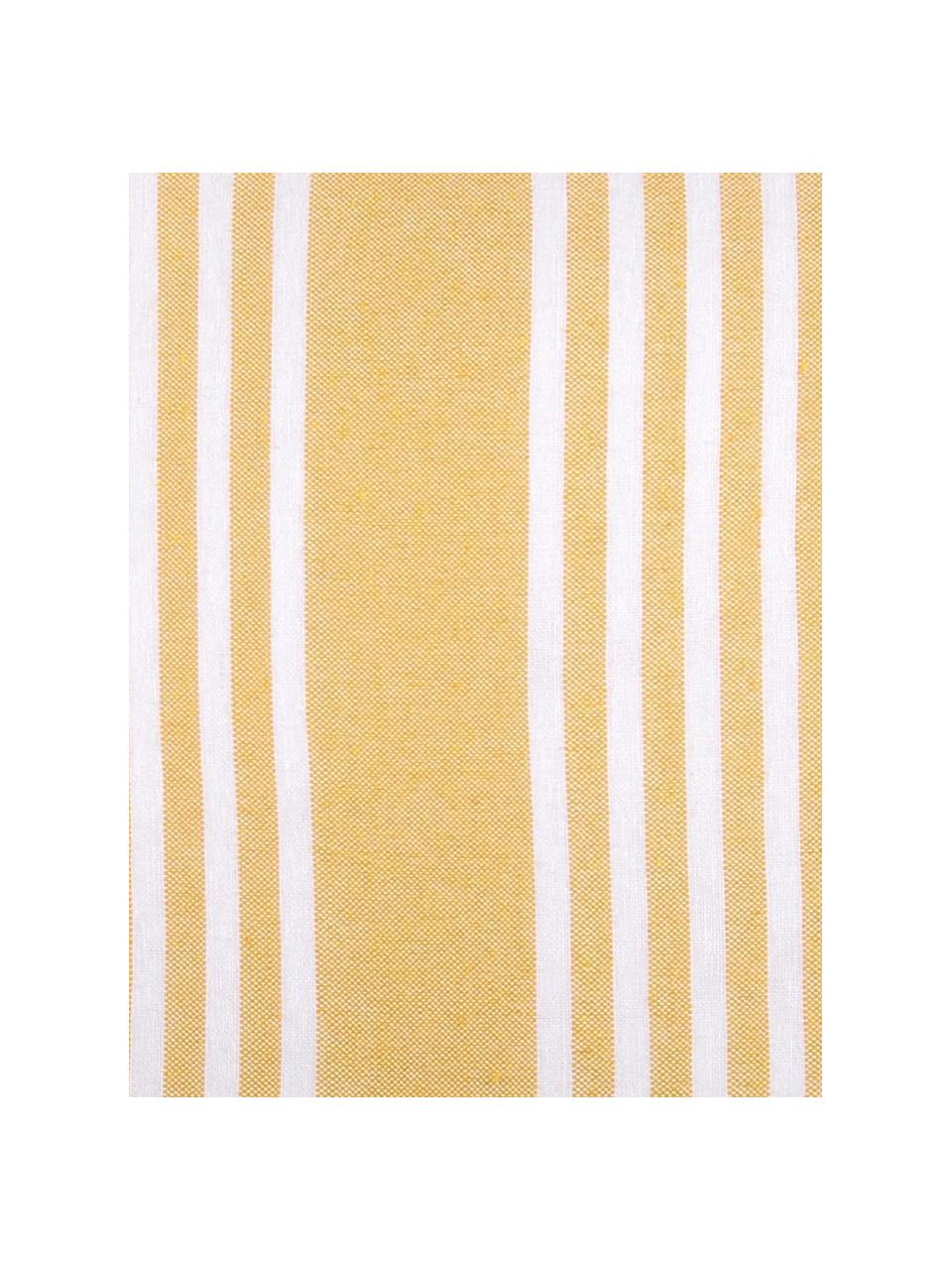 Poduszka z wypełnieniem Mandelieu, Mieszanka bawełny, Żółty, biały, S 50 x D 50 cm
