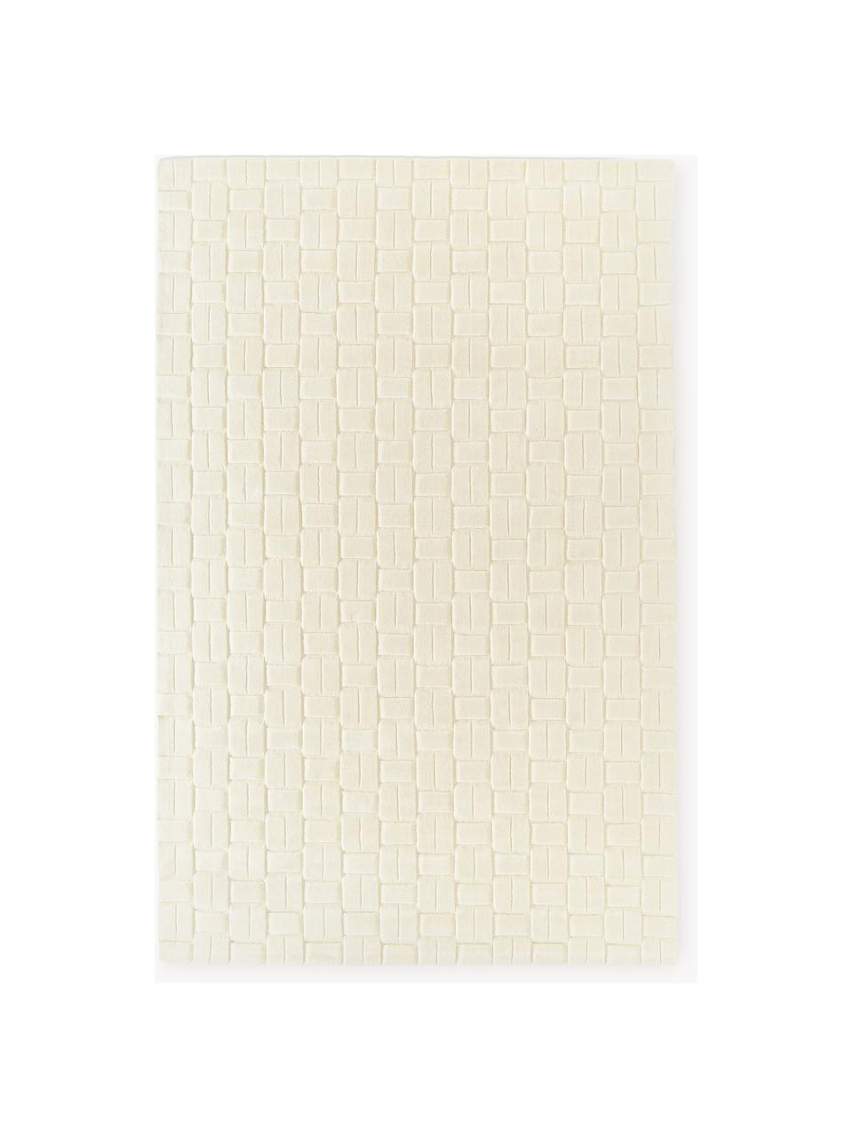 Ręcznie tkany dywan z wełny z wypukłą strukturą Orlando, 100% wełna z certyfikatem RWS

Włókna dywanów wełnianych mogą nieznacznie rozluźniać się w pierwszych tygodniach użytkowania, co ustępuje po pewnym czasie, Kremowobiały, S 80 x D 150 cm (Rozmiar XS)