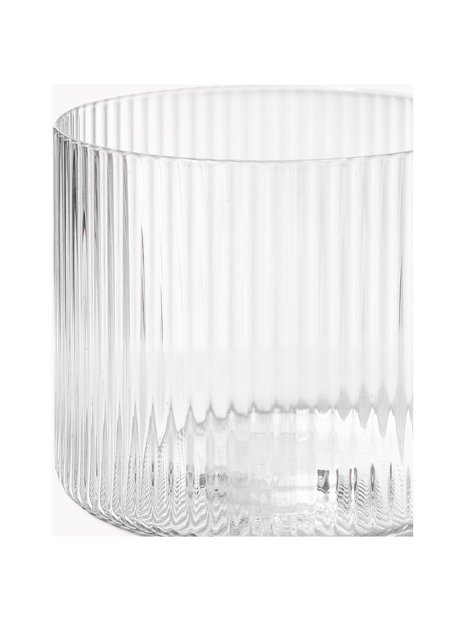 Szklanka ze szkła dmuchanego Ripple, 4 szt., Szkło dmuchane, Transparentny, błyszczący, Ø 8 x W 6 cm, 200 ml