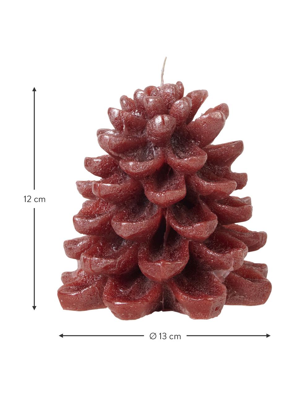 Candela a forma di pigna Cone, Cera paraffinica, Ruggine, scintillante, Ø 13 x Alt. 12 cm