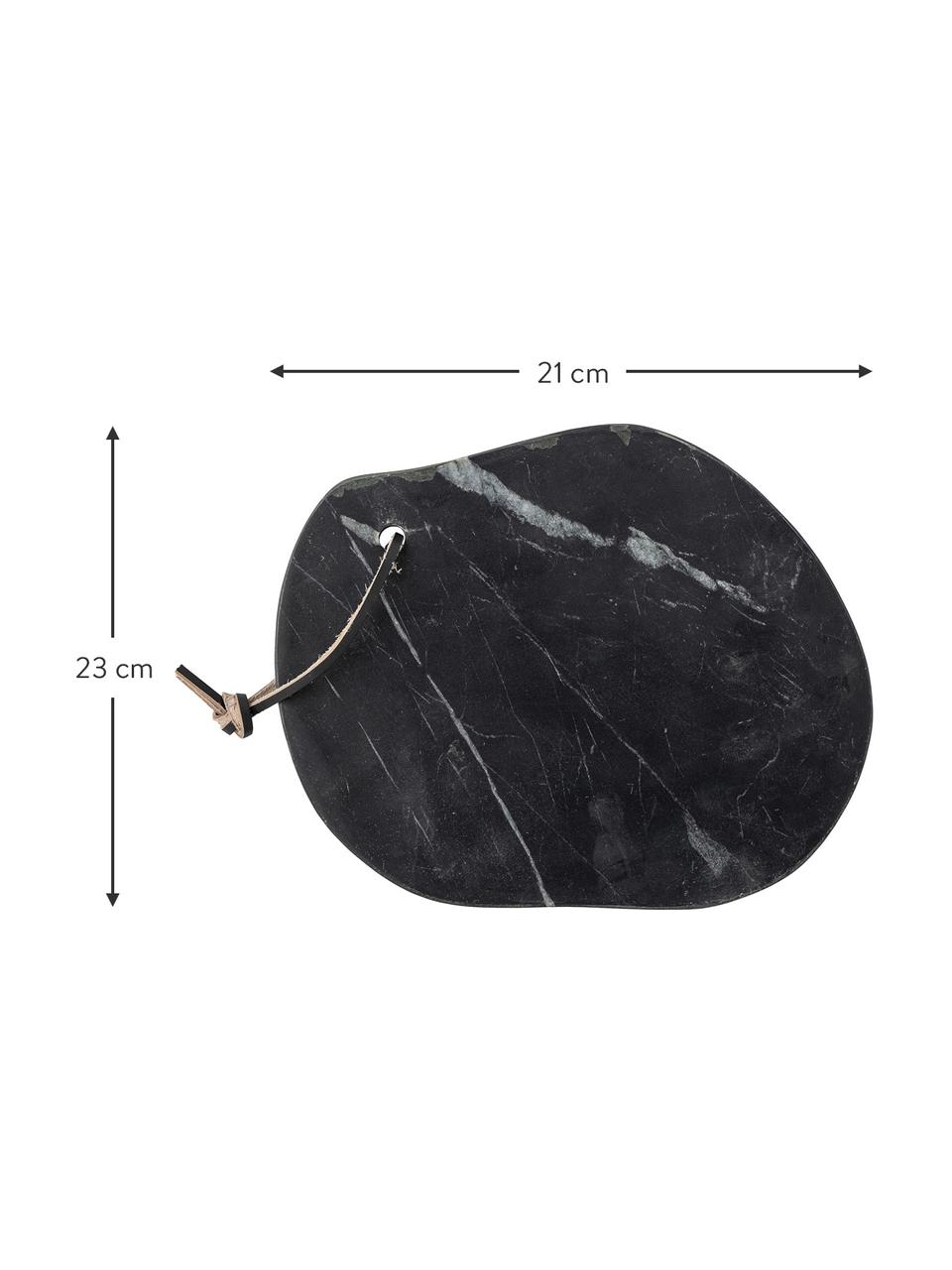 Marmeren snijplank Daris in zwart, Marmer, Zwart marmer, L 23 x B 21 cm