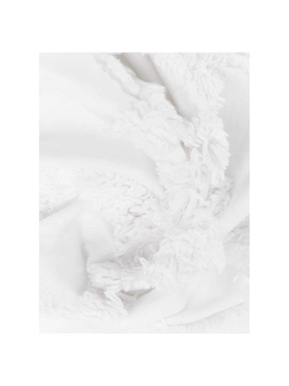 Baumwollperkal-Bettwäsche Faith mit getufteter Verzierung in Weiß, Webart: Perkal Fadendichte 180 TC, Weiß, 135 x 200 cm + 1 Kissen 80 x 80 cm