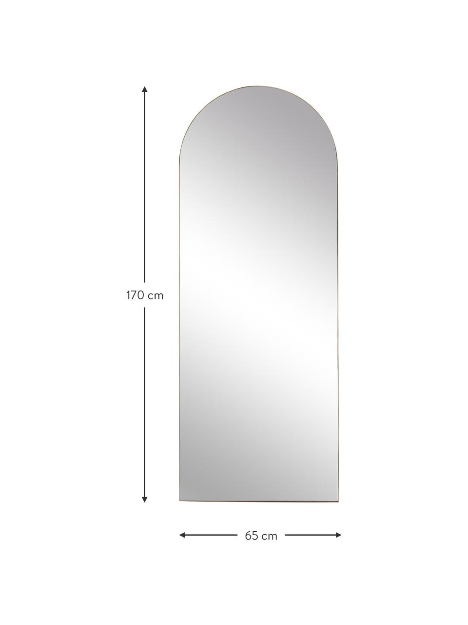 Specchio grande a figura intera Francis, Cornice: metallo rivestito, Retro: pannello di fibra a media, Superficie dello specchio: lastra di vetro, Dorato, Larg. 65 x Alt. 170 cm