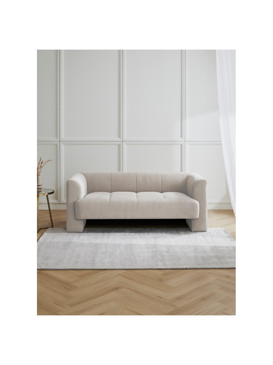 Sofa Bobi (2-osobowa), Tapicerka: 88% poliester, 12% nylon , Stelaż: lite drewno sosnowe, Jasnoszara tkanina, S 178 x G 82 cm