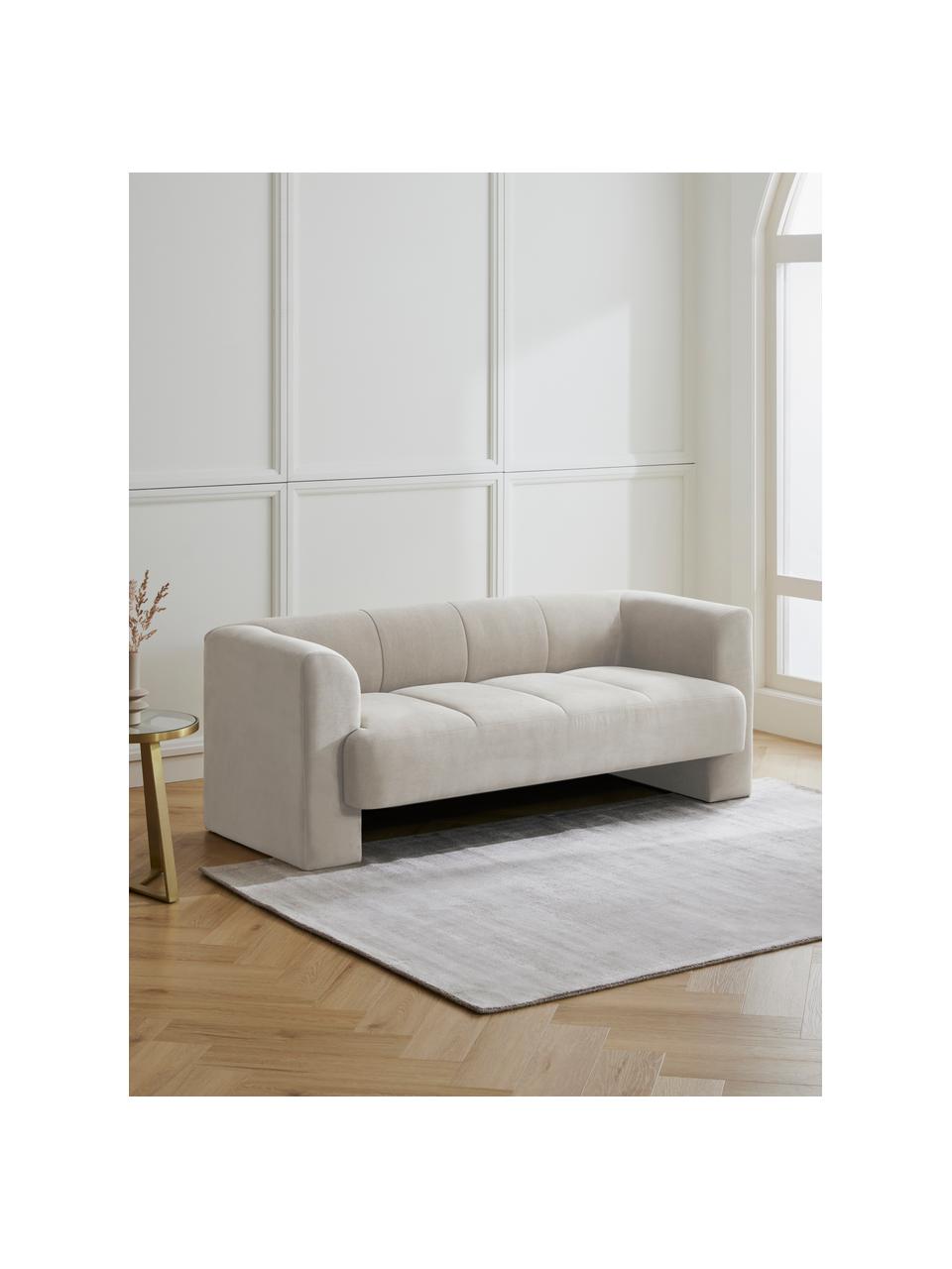 Sofa Bobi (2-Sitzer), Bezug: 88 % Polyester, 12 % Nylo, Gestell: Massives Kiefernholz, Webstoff Hellgrau, B 178 x T 82 cm