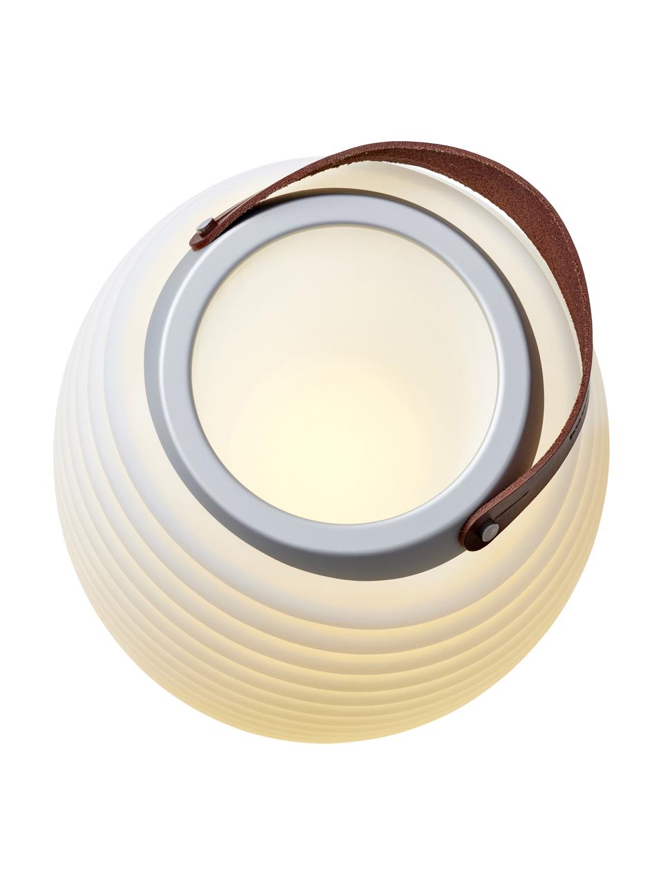 Prenosná stmievateľná záhradná LED lampa s reproduktorom Synergy S, Biela, hnedá, Ø 32 x V 56 cm