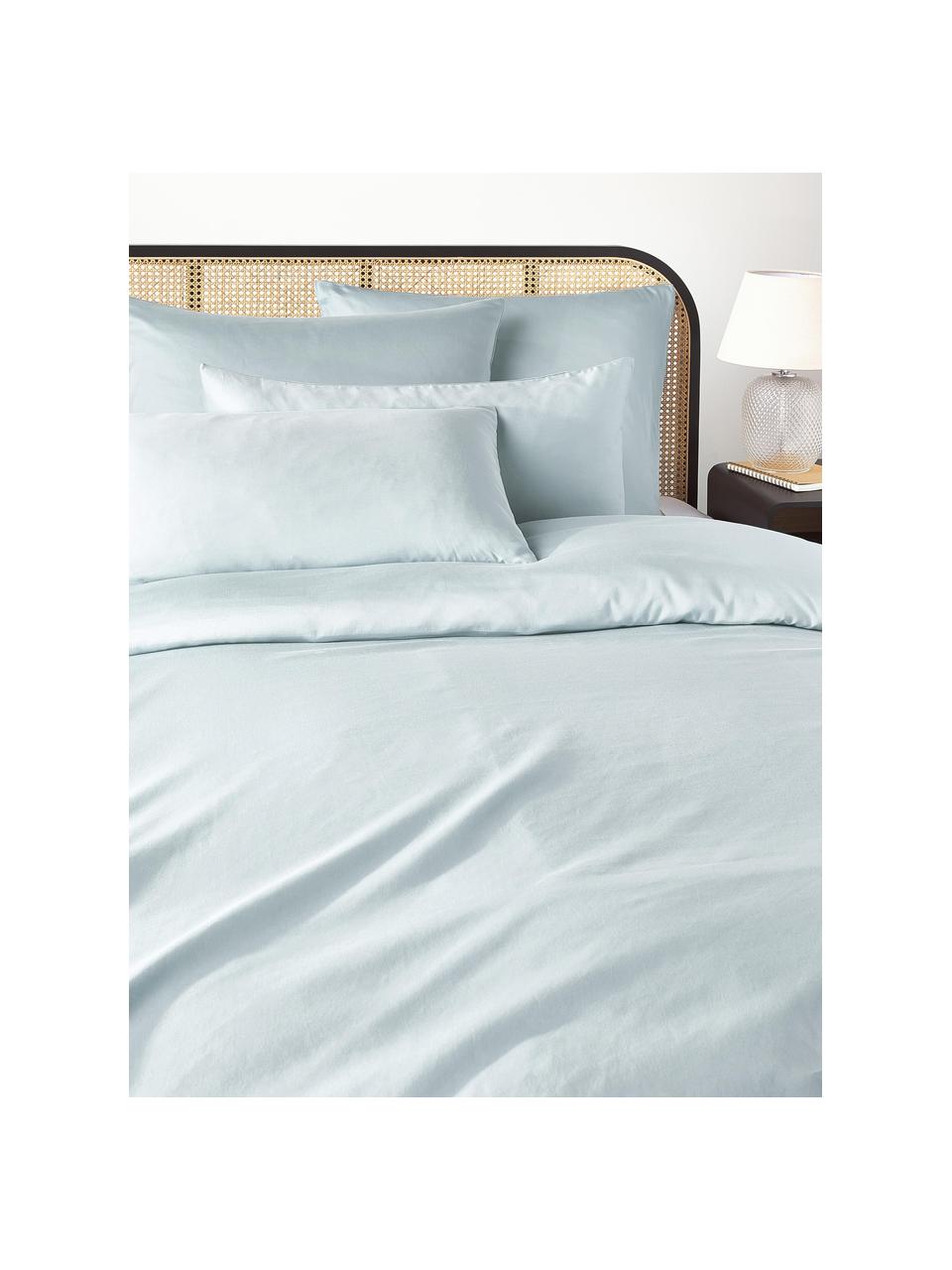 Funda de almohada de satén Comfort, Azul claro, An 45 x L 110 cm