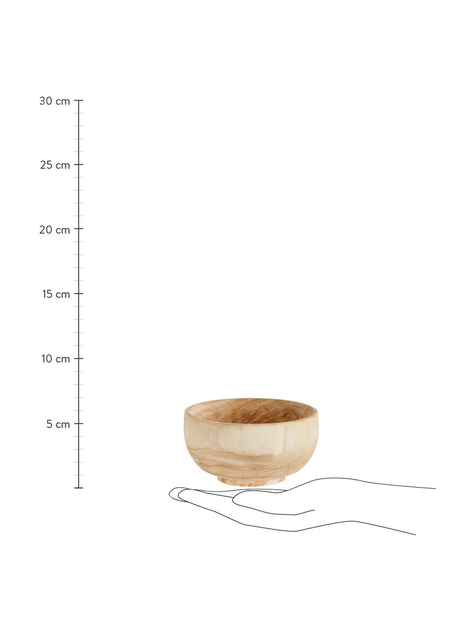 Miska z dřeva paulovnie Sandry, Ø 14 cm, Dřevo paulovnie, ošetřené olejem, Světlé dřevo, Ø 14 cm, V 7 cm