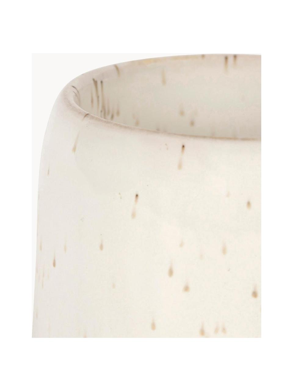 Tazza senza manico XS con sottobicchiere in legno di acacia Nordika 2 pz, Bianco latte maculato, legno scuro, Ø 6 x Alt. 8 cm, 100 ml