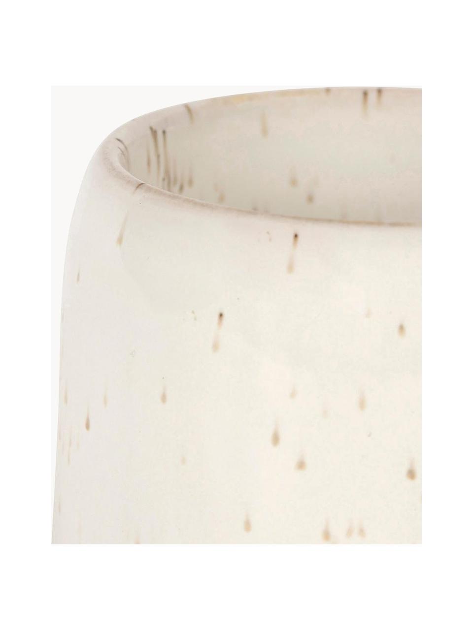 Tazze senza manico XS con sottobicchiere in legno di acacia Nordika 2 pz, Bianco latte maculato, legno scuro, Ø 6 x Alt. 8 cm, 100 ml