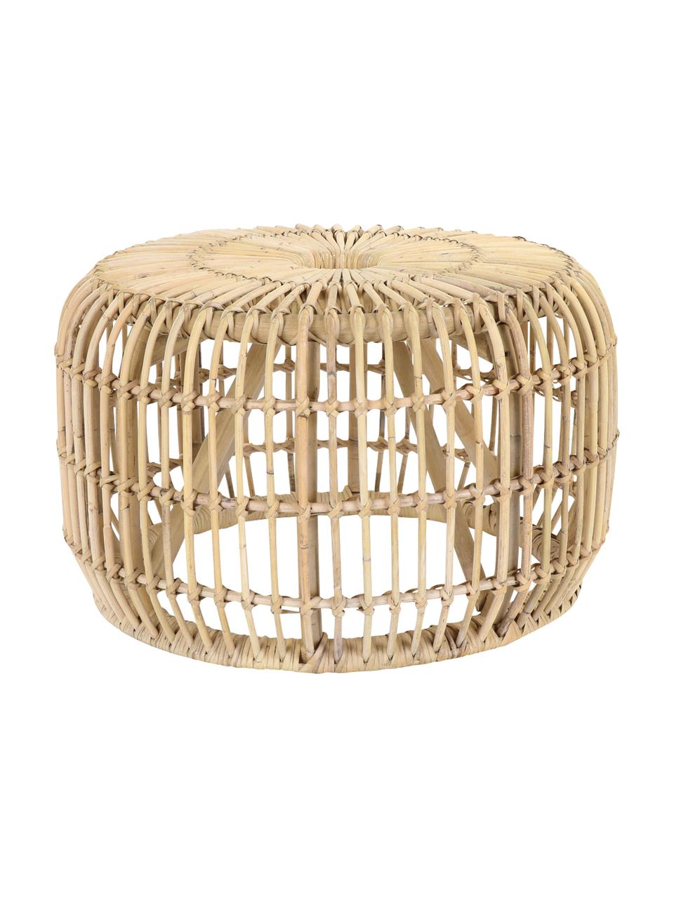 Tavolino rotondo in rattan Kim, Rattan, finitura naturale, Rattan, Ø 60 x Alt. 37 cm