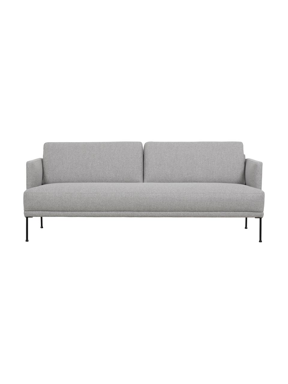 Pohovka s kovovými nohami Fluente (3-miestna), Svetlosivá, Š 196 x H 85 cm