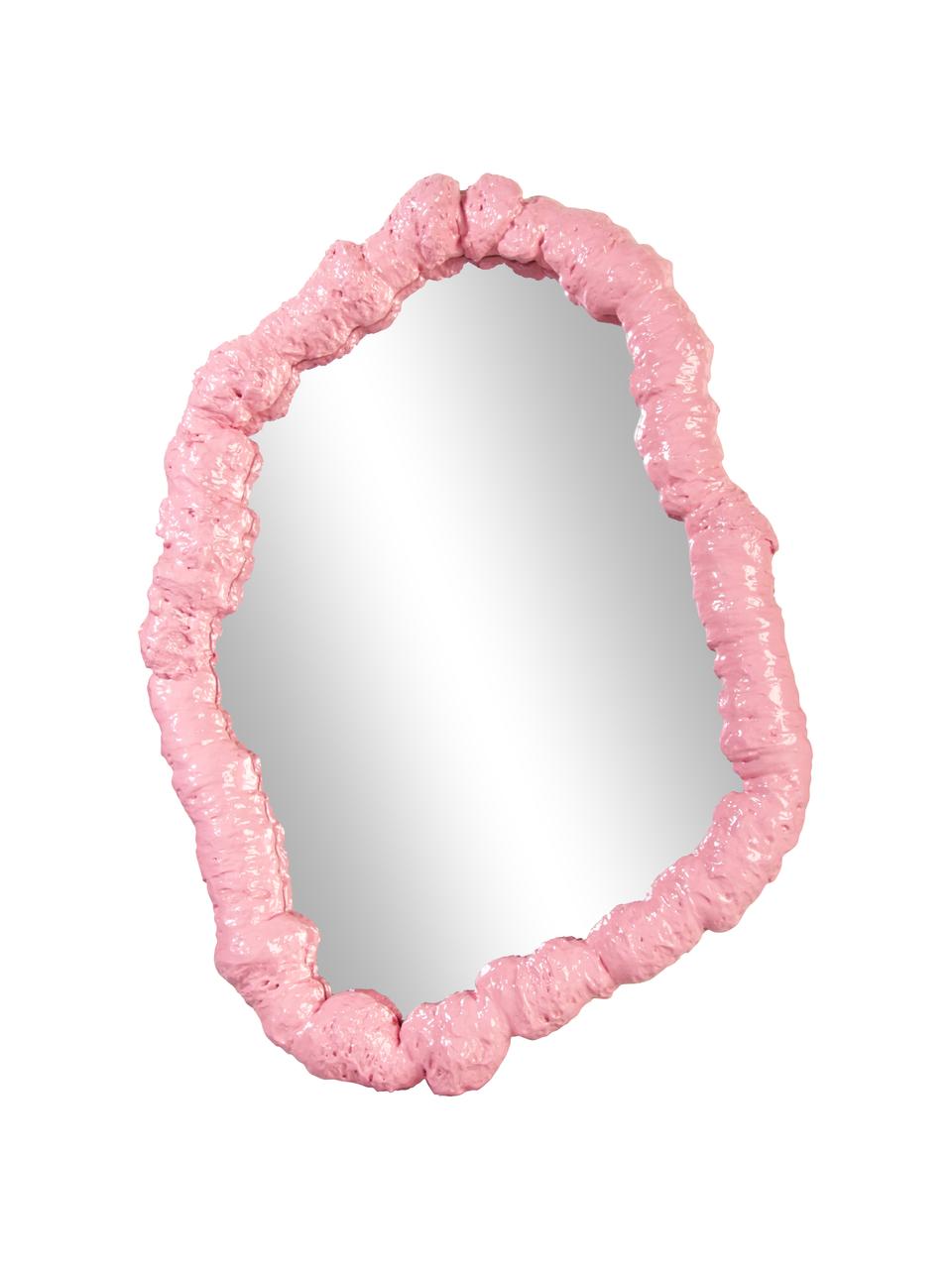 Espejo de pared de plástico Purfect, Espejo: cristal, Rosa, L 31 x Al 43 cm