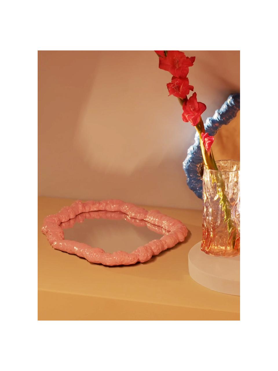 Specchio da parete con cornice in plastica rosa Purfect, Cornice: poliresina, Superficie dello specchio: lastra di vetro, Rosa, Larg. 31 x Alt. 43 cm