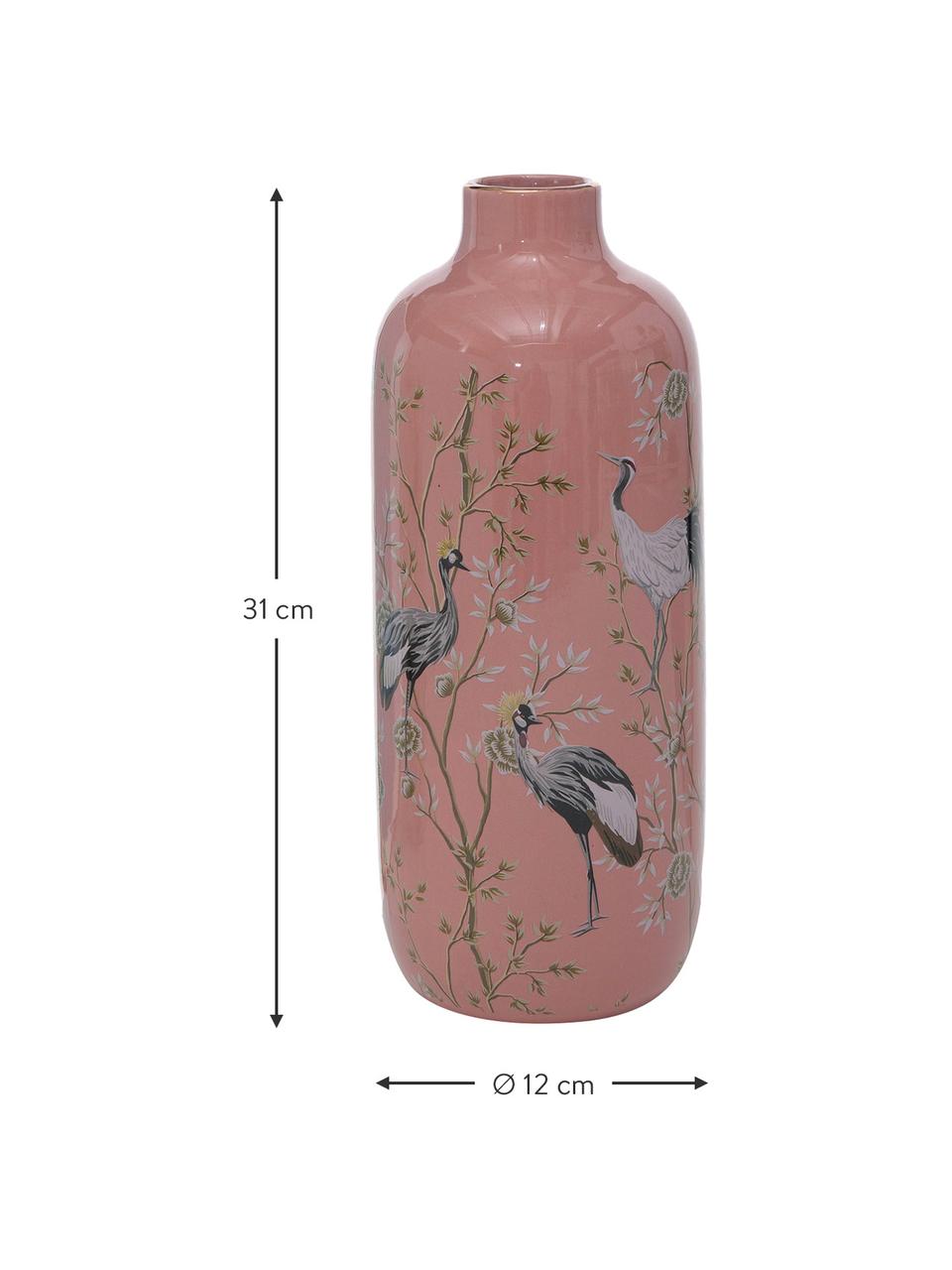 Grand vase grès Krano, 2 élém., Grès cérame, Vieux rose, blanc cassé, brillant, Ø 12 x haut. 31 cm