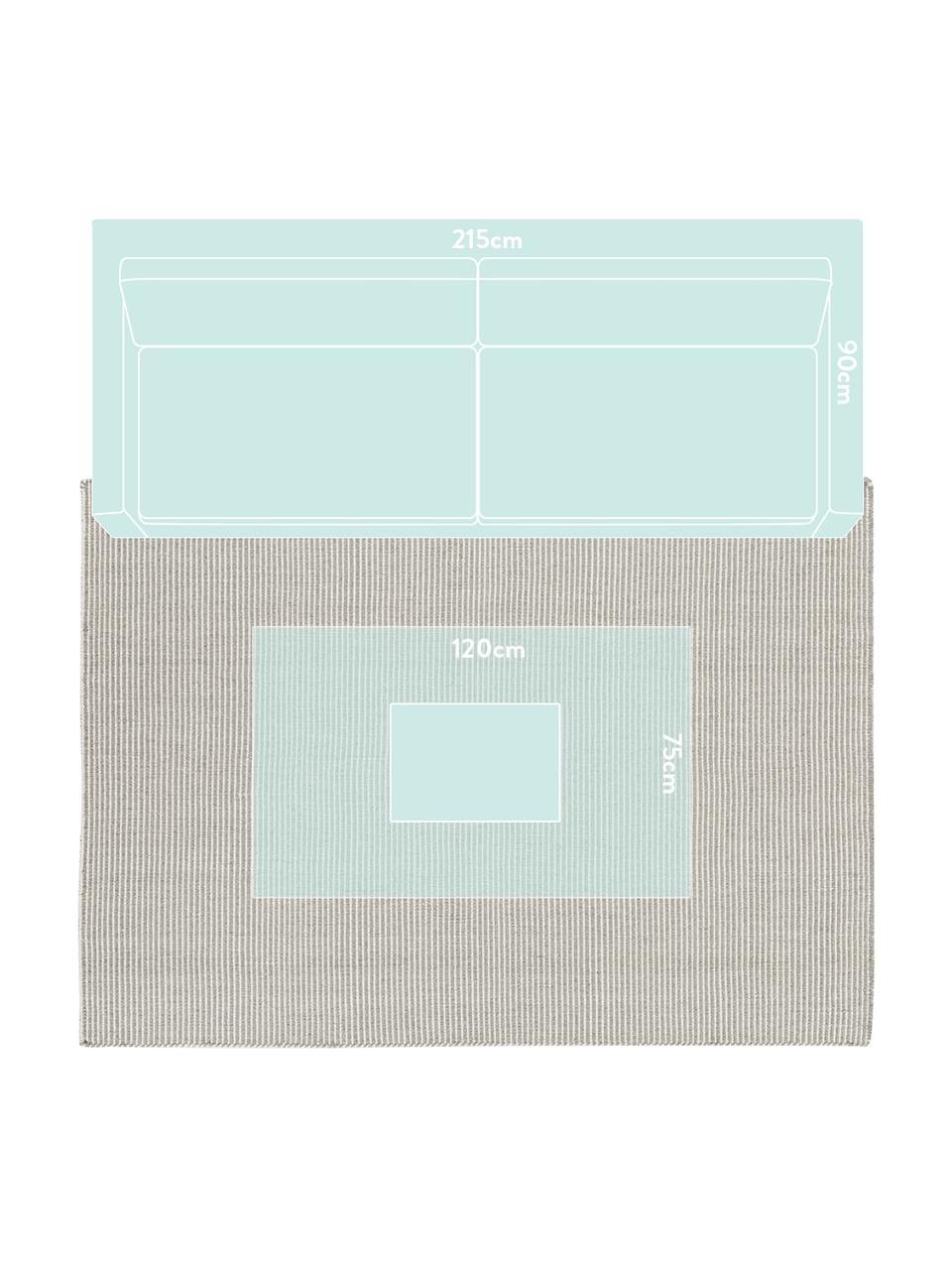 Tapis pure laine gris crème Ajo, Gris clair, crème