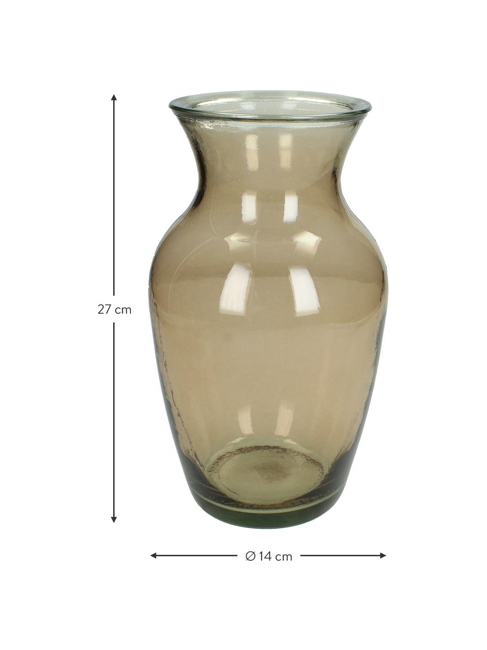 Glazen vaas Alexandrine, Glas, Bruin, Ø 14 x H 27 cm