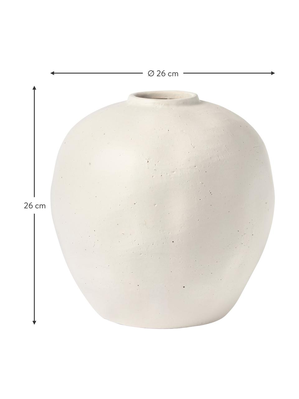 Vase en grès cérame Bruno, Grès cérame, Blanc, Ø 26 x haut. 26 cm