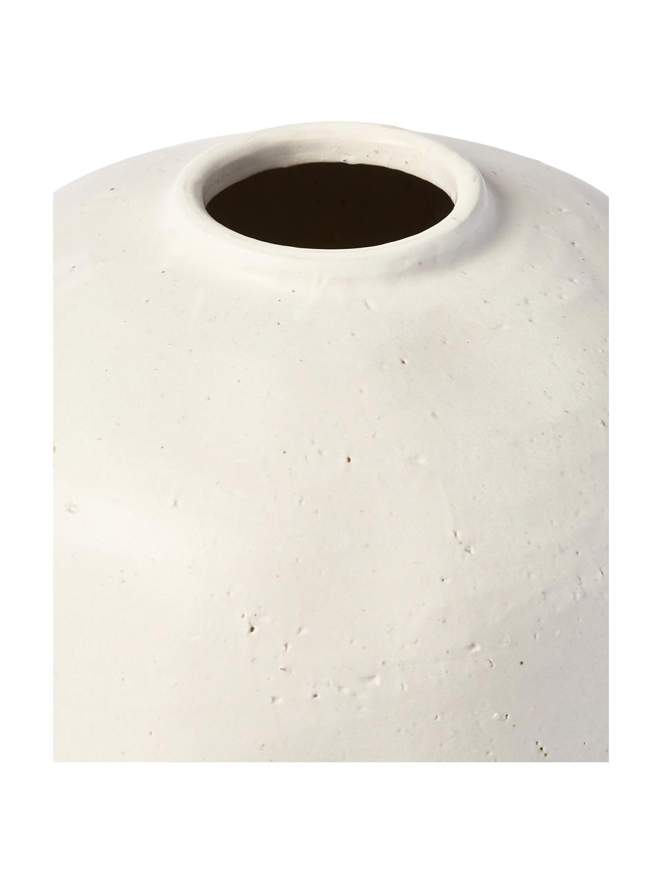 Jarrón de gres Bruno, Gres, Blanco, Ø 26 x Al 26 cm