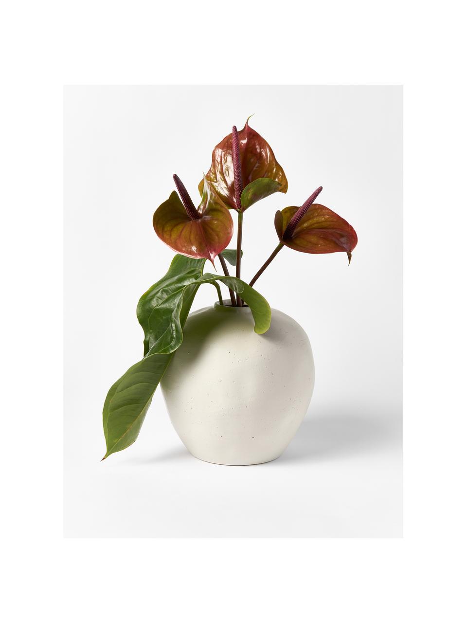 Vase en grès cérame Bruno, Grès cérame, Blanc, Ø 26 x haut. 26 cm
