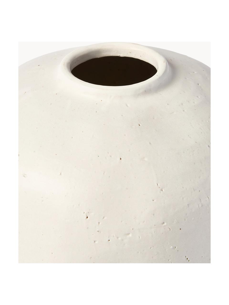 Vase Bruno aus Steingut, H 26 cm, Steingut, Off White, Ø 26 x H 26 cm