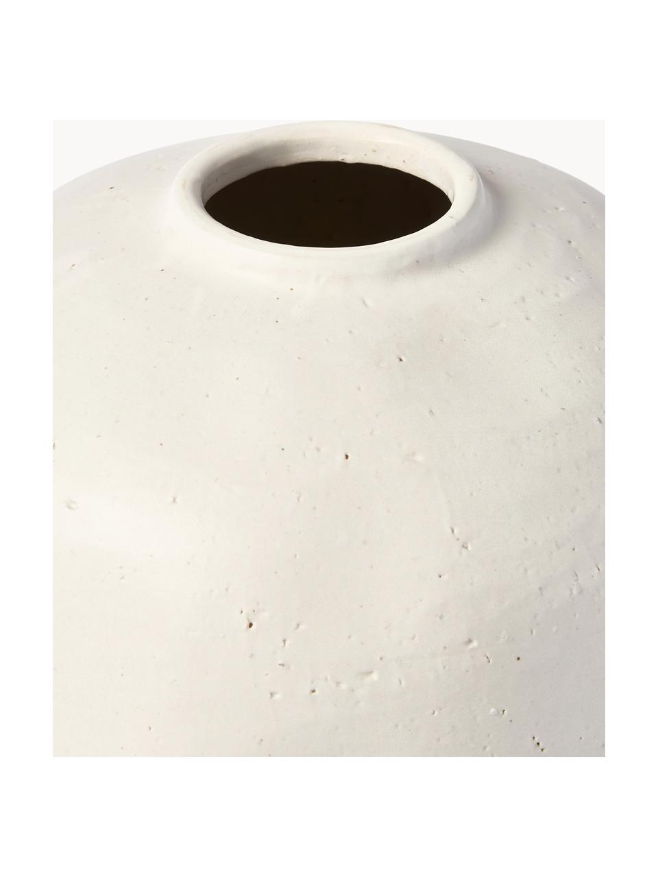 Vase Bruno aus Steingut, Steingut, Off White, Ø 26 x H 26 cm