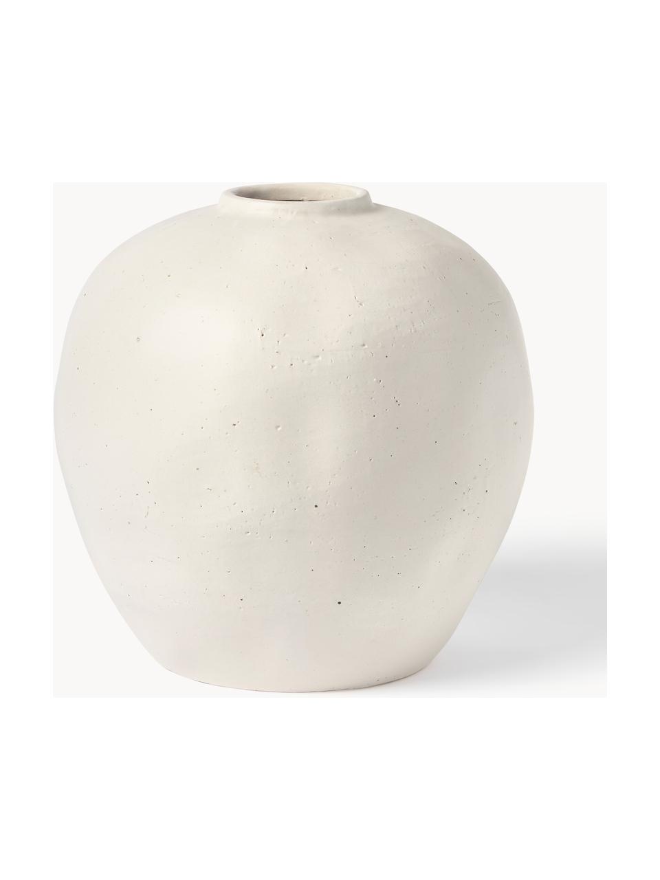 Vase Bruno aus Steingut, Steingut, Off White, Ø 26 x H 26 cm