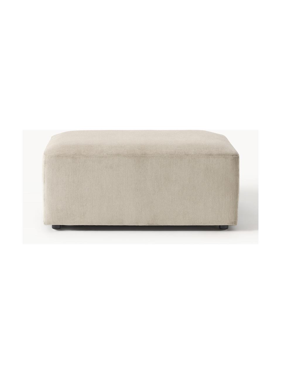 Cord-Hocker Melva, B 99 x T 72 cm, Bezug: Cord (92 % Polyester, 8 %, Gestell: Massives Kiefern- und Fic, Füße: Kunststoff Dieses Produkt, Cord Hellbeige, B 99 x T 72 cm