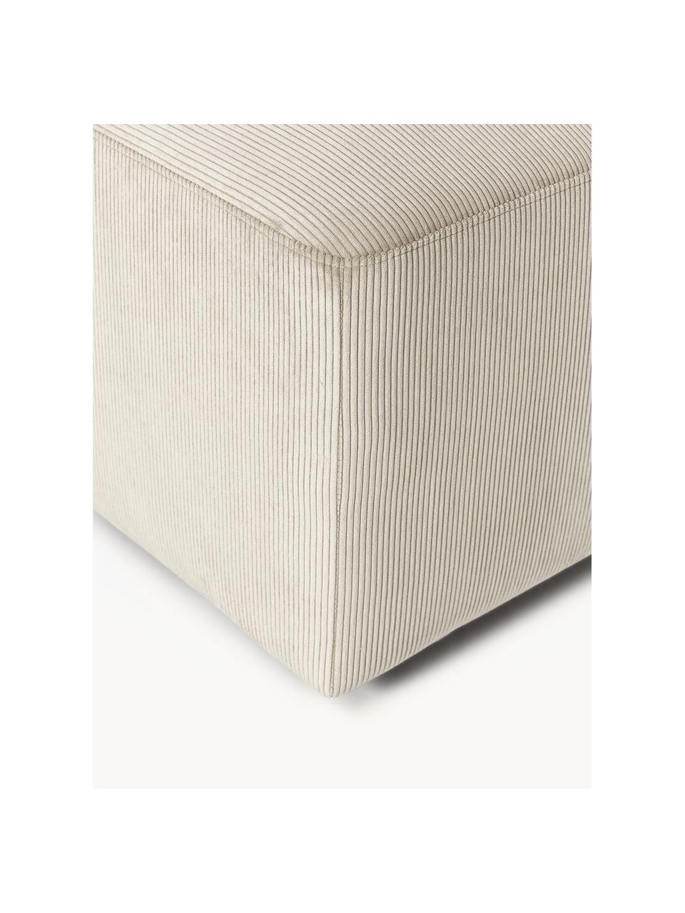 Cord-Hocker Melva, B 99 x T 72 cm, Bezug: Cord (92 % Polyester, 8 %, Gestell: Massives Kiefern- und Fic, Füße: Kunststoff Dieses Produkt, Cord Hellbeige, B 99 x T 72 cm