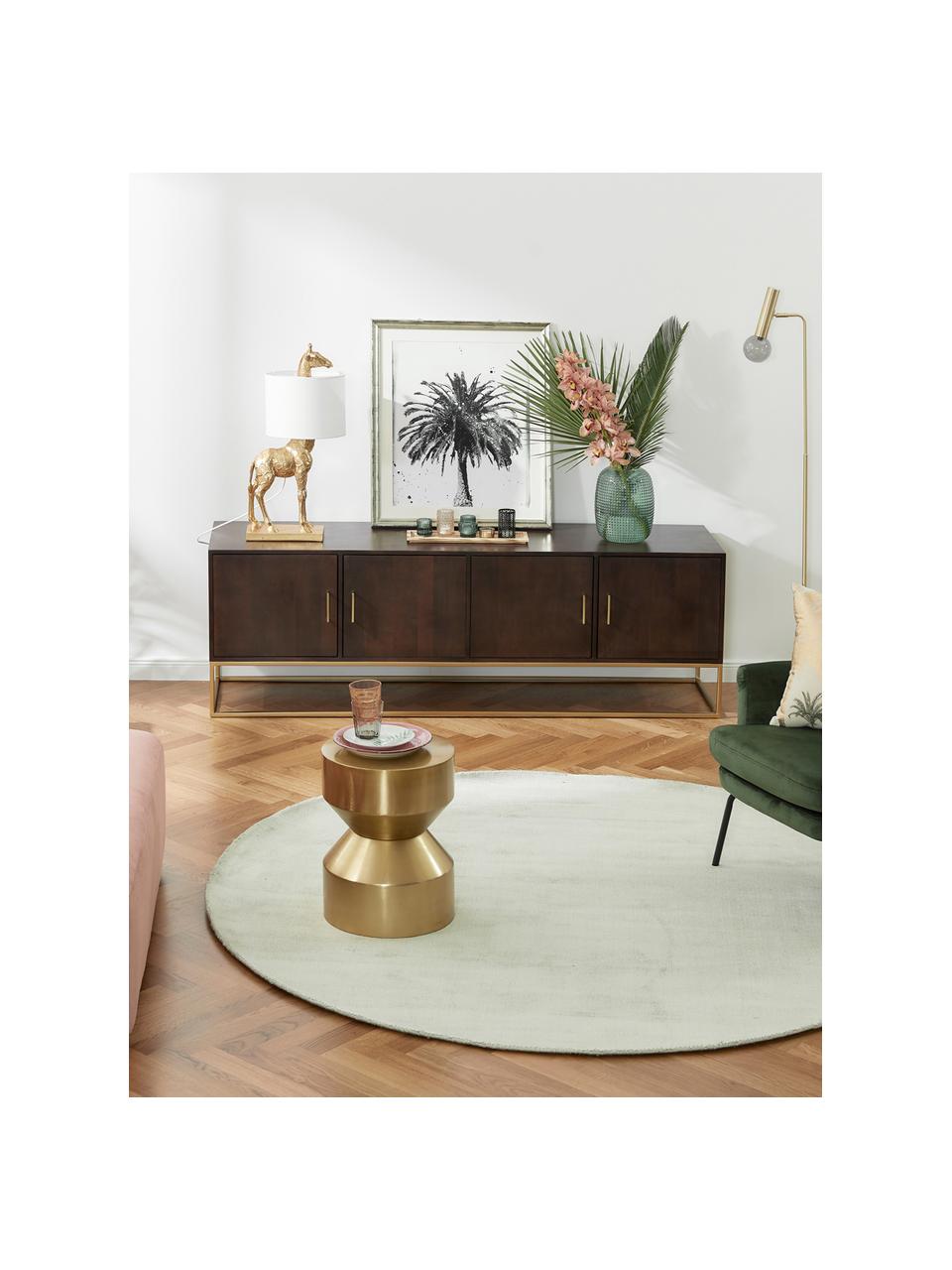 Aparador de madera maciza Lyle, Cuerpo: mango macizo, pintado, Parte trasera: tablero de fibras de dens, Madera de mango oscura, dorado, An 180 x Al 60 cm