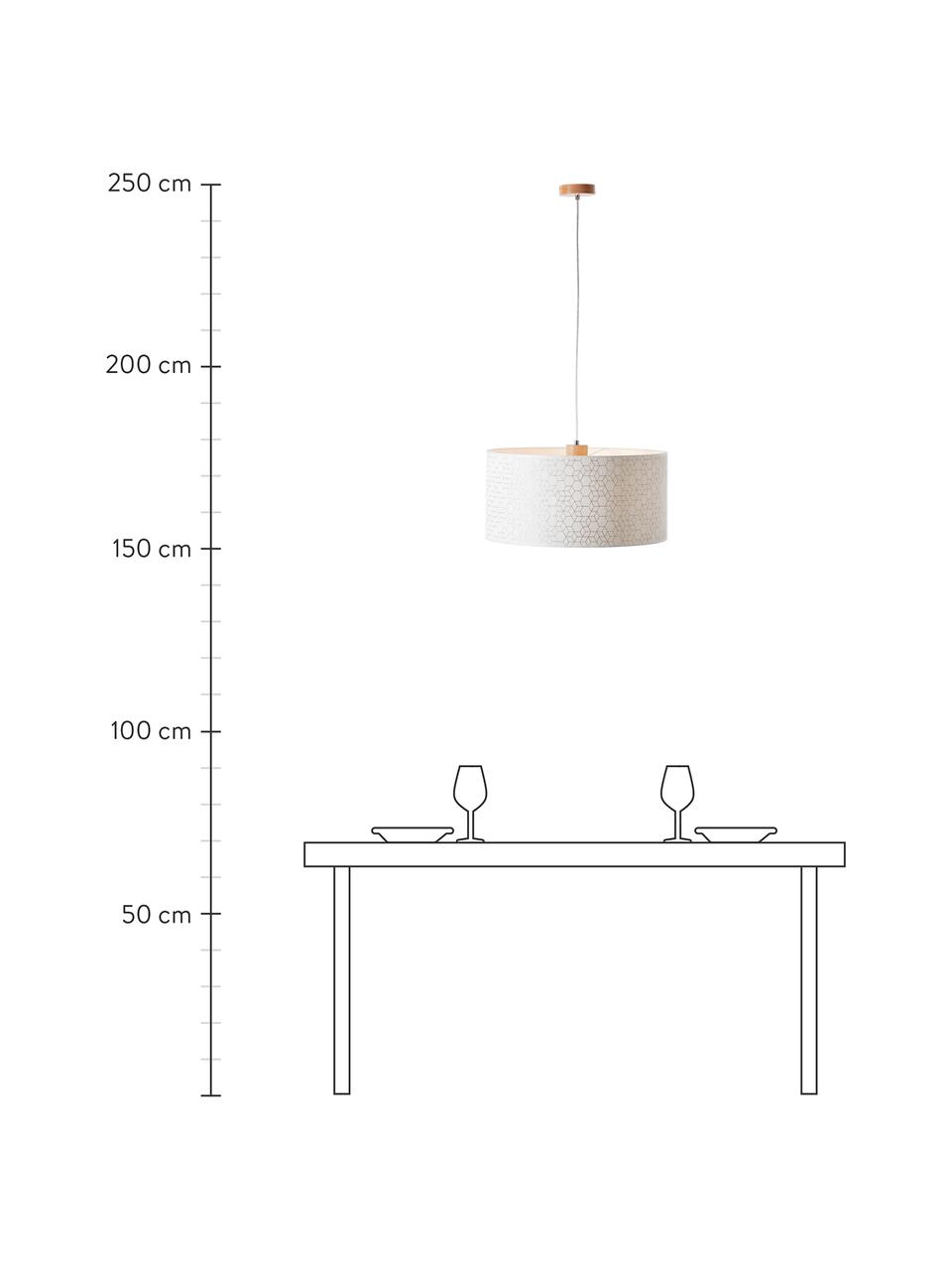 Lámpara de techo Galance, Pantalla: tela, Cable: plástico, Plateado, Ø 50 x Al 25 cm