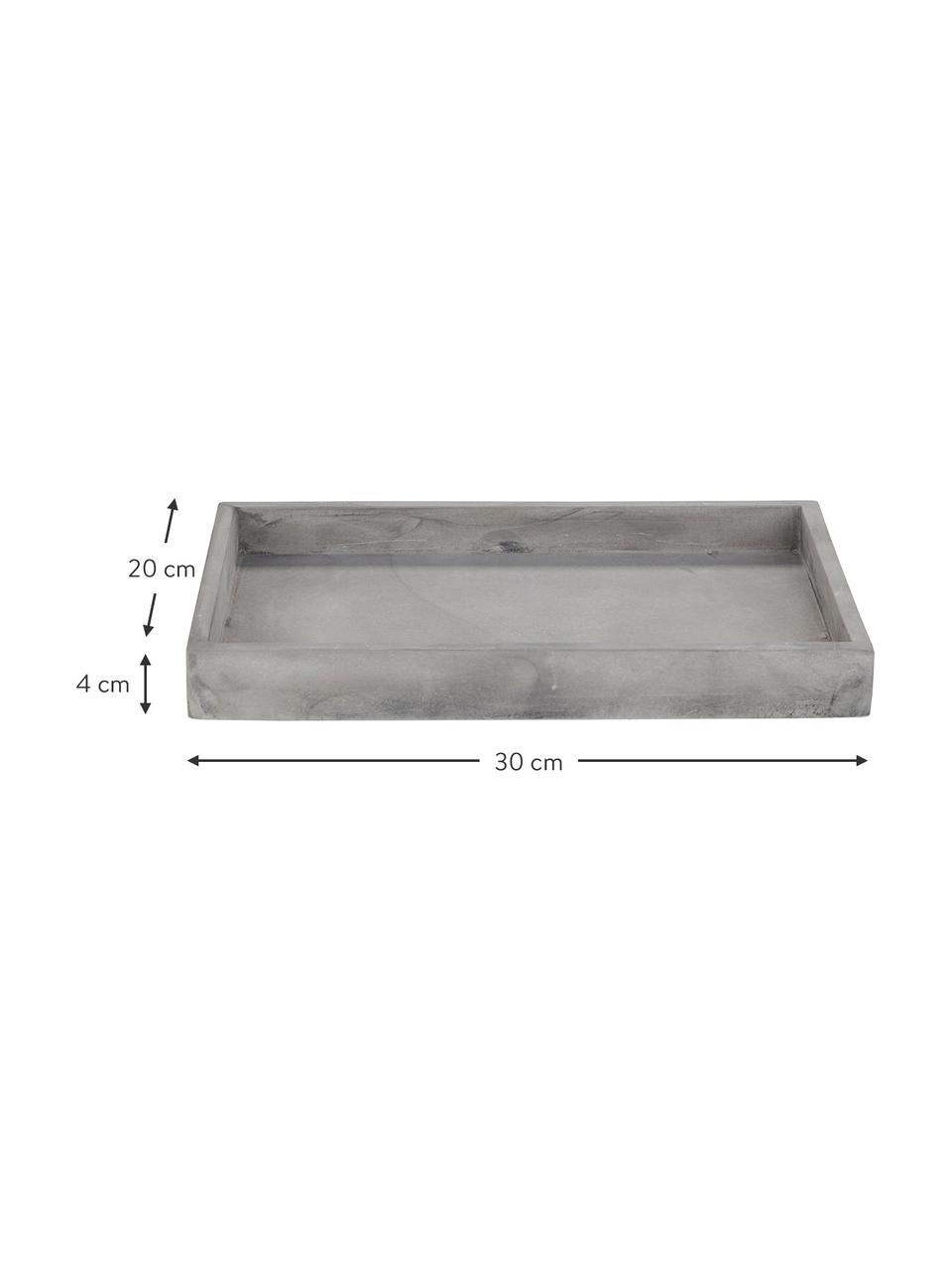 Dekorativní tác z betonu Cilo, Beton, Šedá, Š 30 cm, H 20 cm